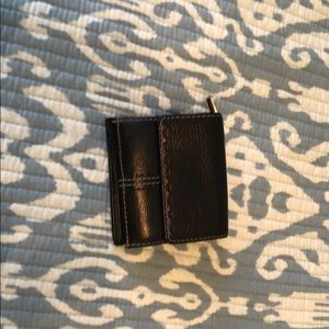 Fossil small black leather wallet